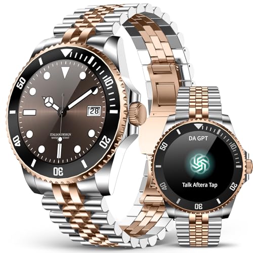 GPT AI Smart Watch with Bluetooth Calls, 1.19-inch AMOLED 44mm, 24/7 Heart Rate, SpO2, Blood Pressure, Sleep Monitor, 107 Sports Fitness Tracker, Smartwatch Compatible Android and iOS Silver