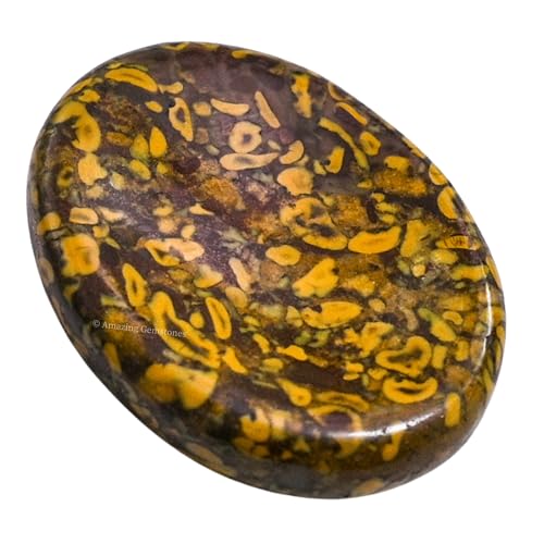 Image of Amazing Gemstone Fruit Jasper Worry Stone Crystals and Healing Stones - Stress Relief Gifts - Piedra Crystal Fidget for Meditation, Relaxation - Unique Stocking Stuffers Birthday Gifts for Women, Men