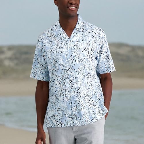 Haggar Men's Short Sleeve Stretch Camp Shirt