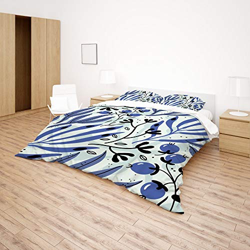 Housse de couette décorative motif myrtille King haut de gamme