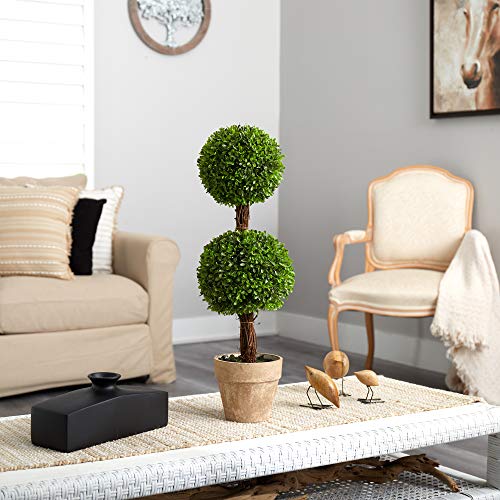 Nearly Natural 2.5ft. Boxwood Double Ball Topiary Artificial Tree (Indoor/Outdoor) by Nearly Natural - Image 4