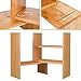 Homfa Bamboo Desk Storage Organizer Adjustable Desktop Display Shelf Rack Multipurpose Bookshelf for Office Kitchen