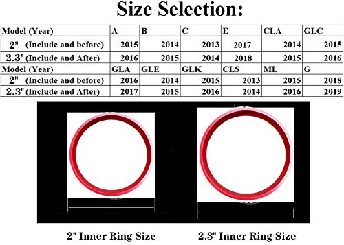 Maxdool Sports Aluminum Steering Wheel Center Decoration Cover Trim For Mercedes B C E Cla Gla Glc Glk Class, Etc (Blue, 2.3'' Inner Ring Size) #TOP2