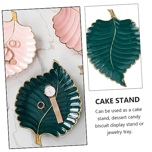 HORIALENCE Green Leaf Cake Tray and Pastry Dessert Holder Elegant Food Storage Dish for Home Breakfast Fruit Serving - Cosy Home Interiors HORIALENCE Green Leaf Cake Tray and Pastry Dessert Holder Elegant Food Storage Dish for Home Breakfast Fruit Serving - Image 6
