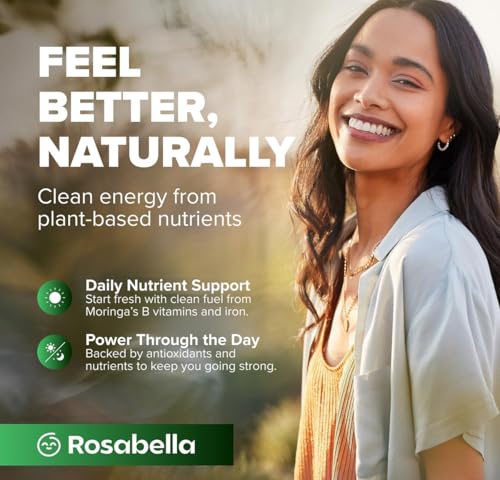 Image of Rosabella Moringa Gummies - Moringa Leaf Extract 1000mg Equivalent Per Serving - Natural Energy & Balance - Non-GMO, Gluten-Free Superfood Gummies for Women & Men - 60 Count (60 Count (Pack of 2))