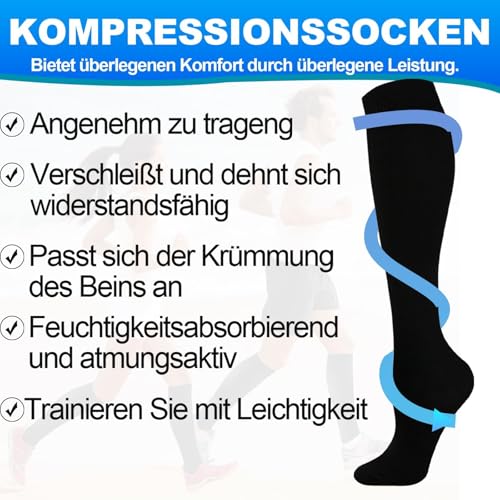 Campsnail Kompressionsstrümpfe Damen und Herren Stützstrümpfe Kompressionssocken für Flug Sport Reisen Laufen