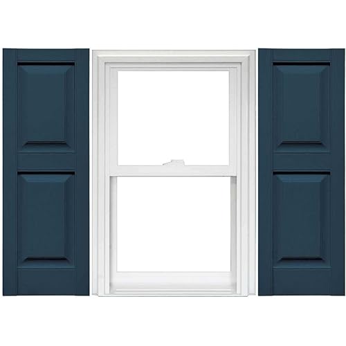 Mid America Raised Panel Vinyl Shutters (1 Pair) - 14.75 x 59 036 Classic Blue