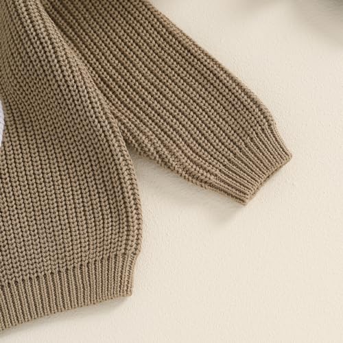 bemeyourbbs toddler baby boy girl knit sweaters oversized long sleeve embroidery shirt newborn cute fall winter clothes