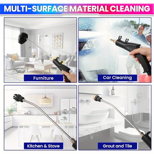 Image of amiciTools 1300W High-Pressure Steam Blasting Machine - Portable Steam Cleaner with 1.5L Water Tank, Adjustable Pressure Options, and 1.5m Power Cord, 220VAC