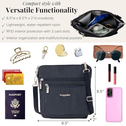 Image of Baggallini Modern Pocket Crossbody Bag for Women, 8.5 inchx8.5 inch Handbag Purse with RFID, Lightweight Water-Resistant