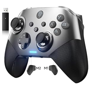 EasySMX X10 PC Controller mit Hall Triggers und Joysticks, Bluetooth Wireless Controller mit mechanischen Tasten, kein Drift&Dead Zones, Kompatibel mit PC/Switch/Steam-Grau