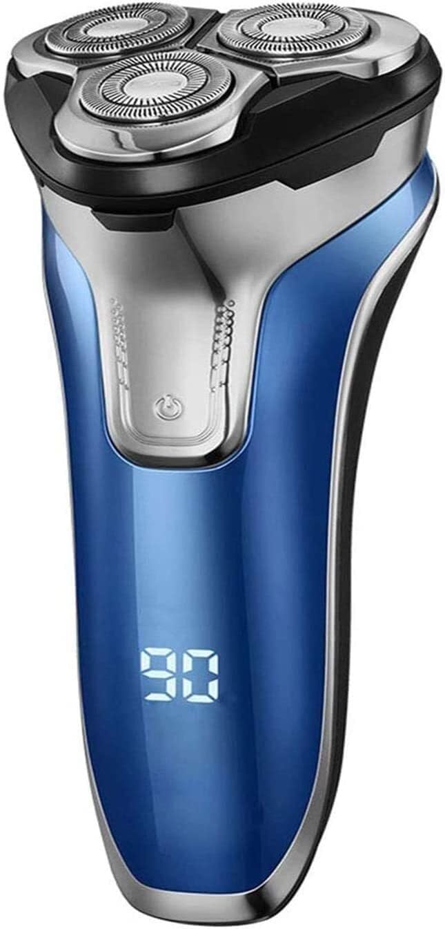 GeRRiT Rasoio Elettrico, Rasoio Elettrico Ricaricabile Rasoi Rotanti Wet & Dry Impermeabili al 100% for Uomo Rasoi da Barba Elettrici con Rifinitore Pop-up, Display LED
