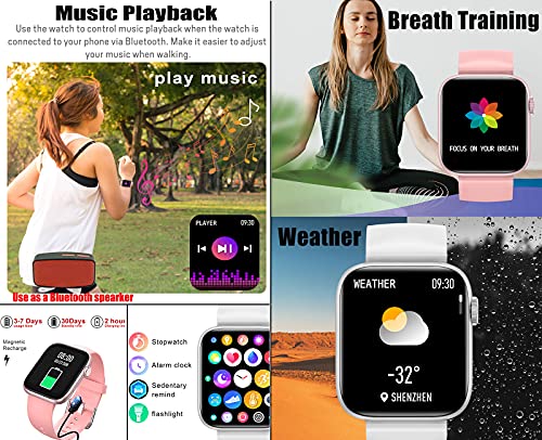 Feifuns Smart Watch For Women(Answer/Make Call), 1.7'' Smart Watch For Android And Ios Phones Compatible With Text And Call Heart Rate, Sleep, Blood Oxygen, Step Counter Pink #TOP5