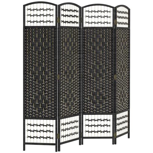 HOMCOM 4 Panel Room Divider, Folding Privacy Screen,...