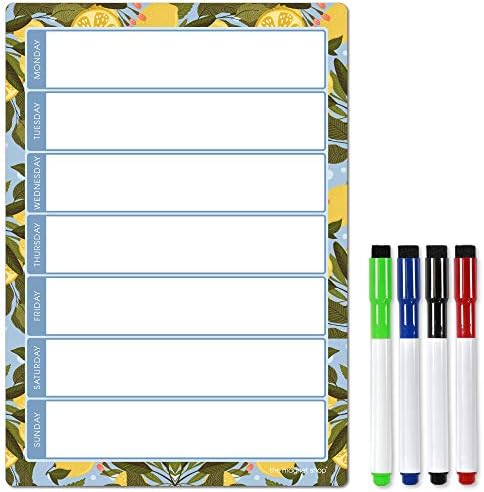 Tableau Planning Hebdomadaire Magnétique A3 Pour Frigo/bureau - 2 Stylos Inclus, Organisateur Familial