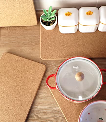 Cork Trivet, High Density Fine Particle Thick Cork Trivets For Hot Dishes, 12 X 7 Inch Heat Resistant Cork Coaster, Rectangle Cork Placemats Cork Hot Pads For Kitchen, 4 Pcs #TOP6