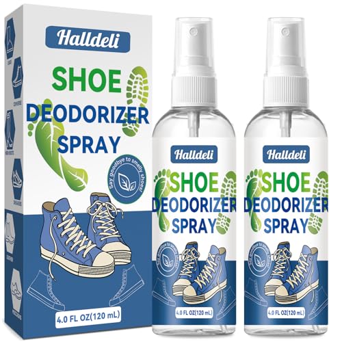 Spray Desodorante para Zapatos, Pack de 2 Eliminadores de Olores Naturales para Pies Malolientes, Zapatos y Bolsas de Gimnasio, Desodorante para Pies Combate el Olor para Hombres y Mujeres, Spray Natu