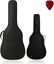 Capa Luxo Acolchoada Almofadada para Violão Flat Bag Estofado Bag Mochila Revestida, Impermeável, Extra Proteção com Enchimento, com Bolso e Alças Ajustáveis
