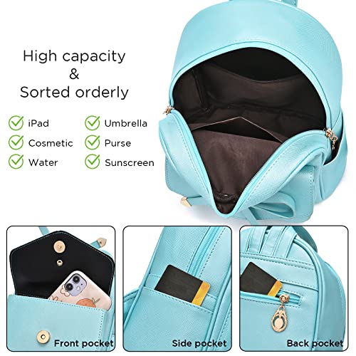 Image of I IHAYNER Girls Bowknot Cute Leather Backpack Mini Backpack Purse for Women