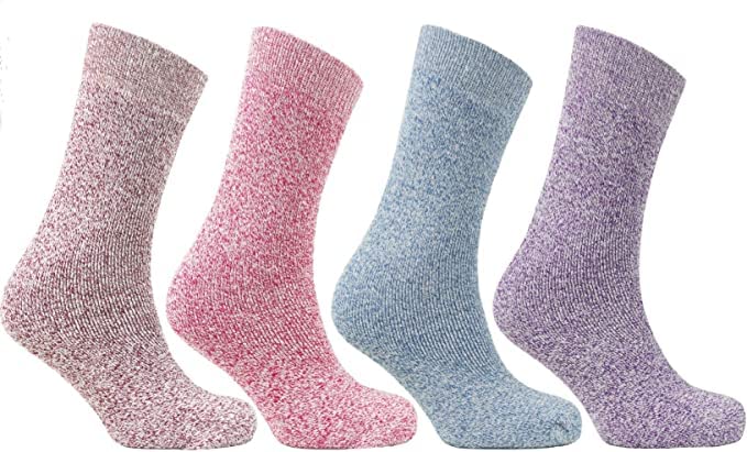 COSHAL3 Pairs Women Hiking Socks Cotton Rich Athletic Ladies Crew Socks for Walking, Running, Trekking Sports Women’s Multi Performance Running Camping Outdoor Socks Multicolour Socks (Size 4-8)