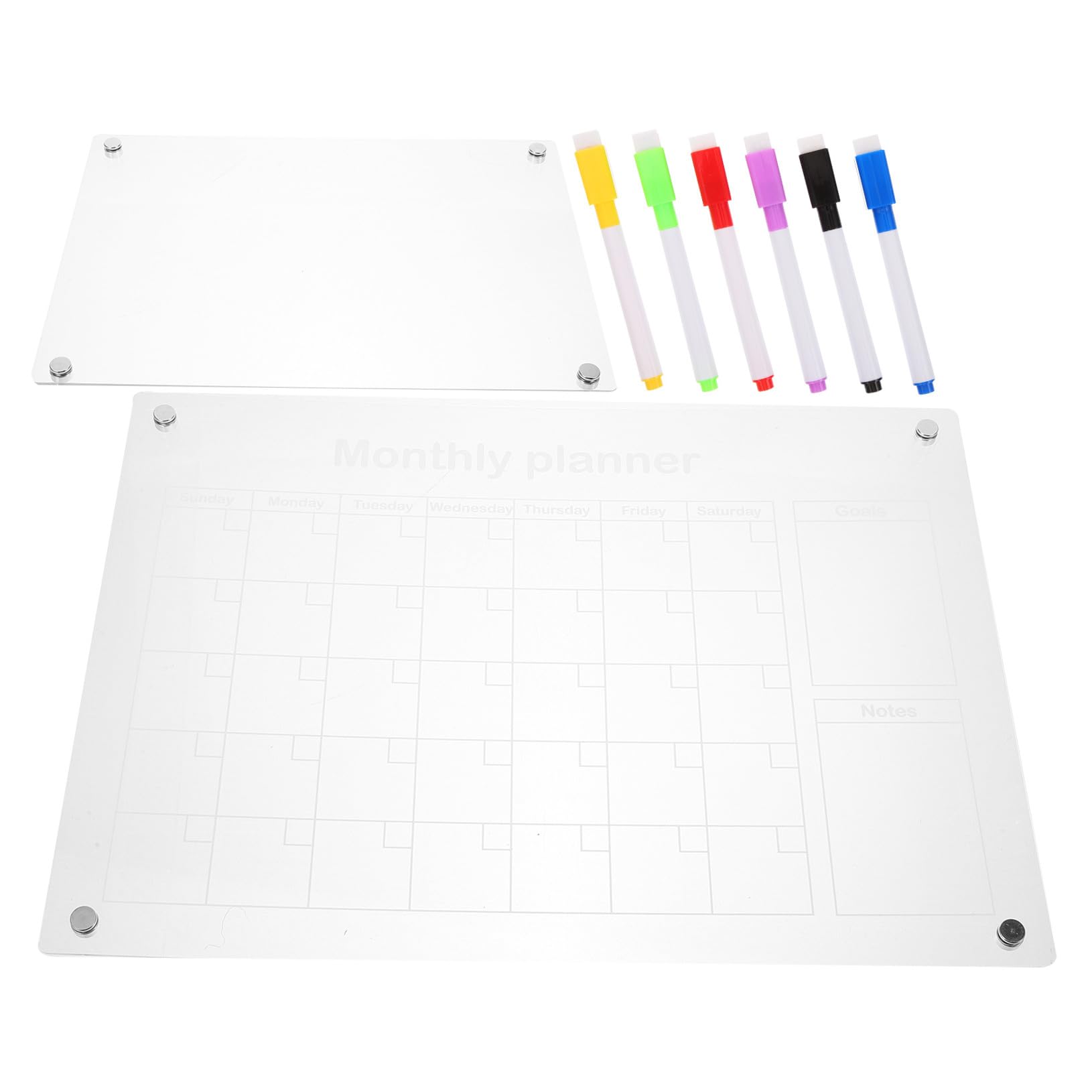 Magnetisches Acryl Planungsboard mit Whiteboard Markern Abwischbar für Kühlschrank Praktische Wochenplaner To Do Listen Haushaltskalender für Büro und Zuhause