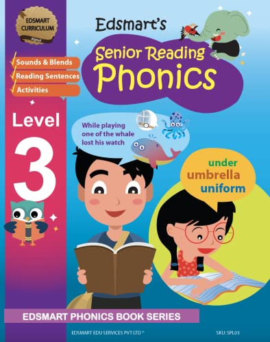 Image of EDSMART Phonics Books Combo of 2 Books for kids | Phonics reader level 2 and 3 , phonics activity book worksheets, Phonics letter sounds, vowel letter sounds (Edsmart Tiny Reader Phonics Series)