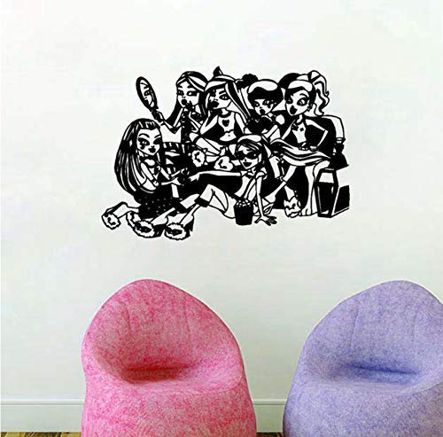 Monster High Sleep Over Vinyl Wall Sticker Girls Wall Art Stickers Pour La Décoration De La Chambre Des Enfants 85X58Cm