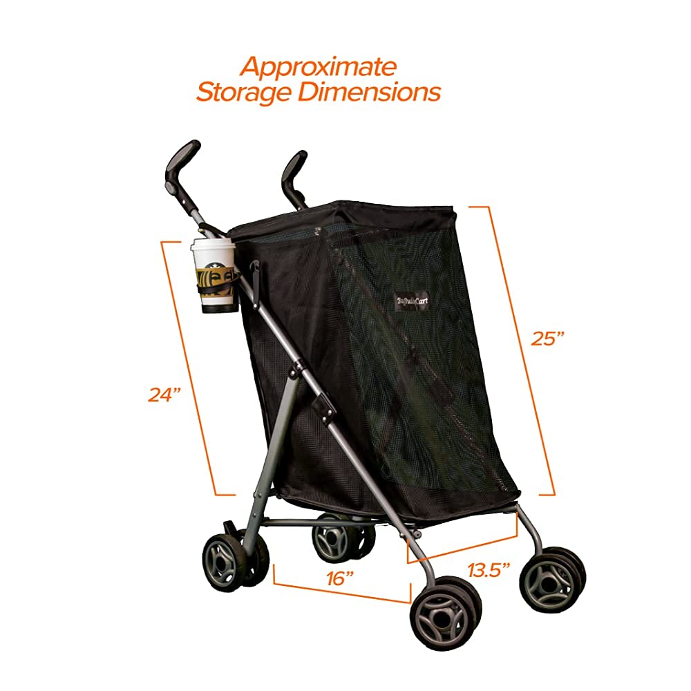 BagBuddyCart Portable Grocery Utility Cart, Rolling Swivel Wheels