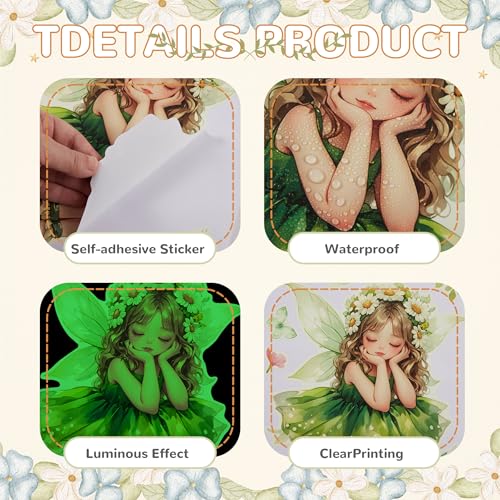 Vinilos decorativos luminosos para pared hadas y mariposas miniatura 6