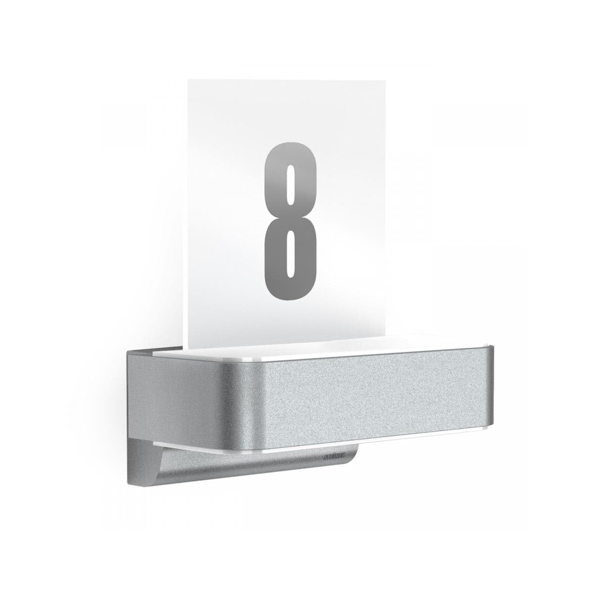 Steinel LED-Außenwandleuchte L 820 S silber, inkl. Hausnummer, 9,8 W, 679 lm, 160° iHF-Bewegungsmelder, 5m Reichweite