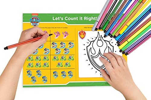 Nickelodeon Paw Patrol – Mighty Pups Super Paws: Fun Learning Set Includes Wipe & Clean Mats, Coloring Sheets, Stickers, Crayons, Certificate & Pen | Ages 3–6 | 4 Hours of Heroic Learning & Play