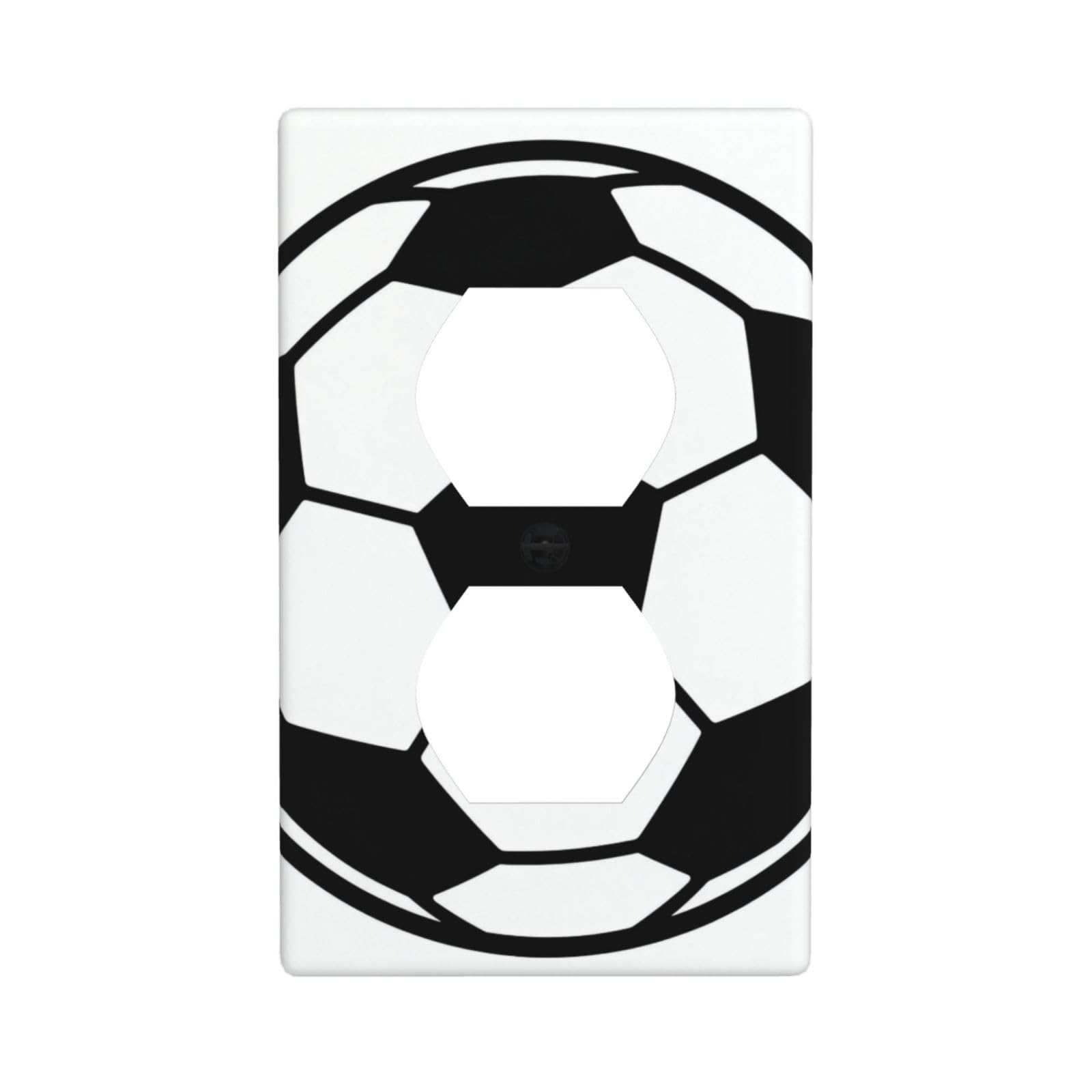 Soccer Ball Pattern Decorative Switch Plate Cover-Unbreakable Polycarbonate Wall Plate for Home Office, 1 Gang with Screws