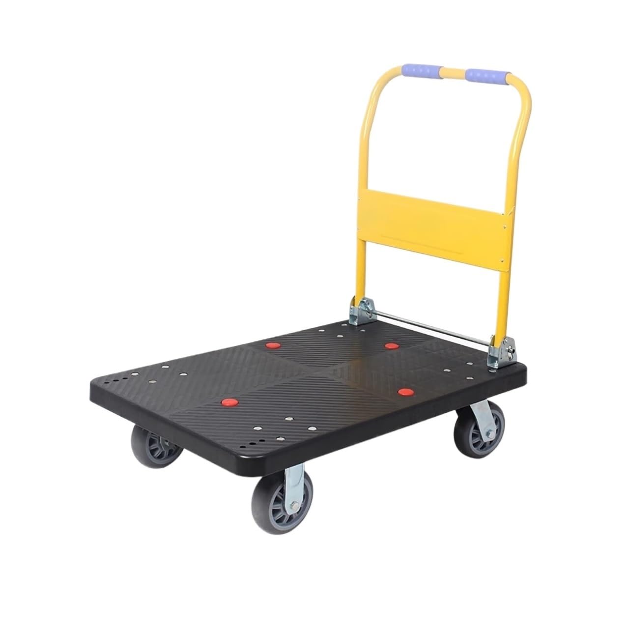 Garage Trolley Flatbed Hand Cart Folding Platform Truck Plastic Panel And Metal Handle Push Platform Hand Truck