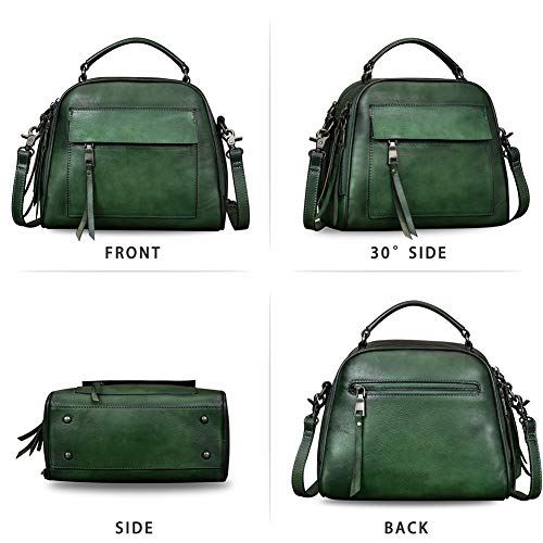 Image of Genuine Leather Purses and Handbags for Women Shoulder Bag Vintage Handmade Real Leather Crossbody Satchel Purse with Strap