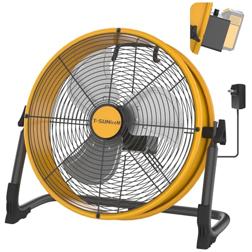 16" Battery Operated Floor Fan for Dewalt 20V Max Battery,