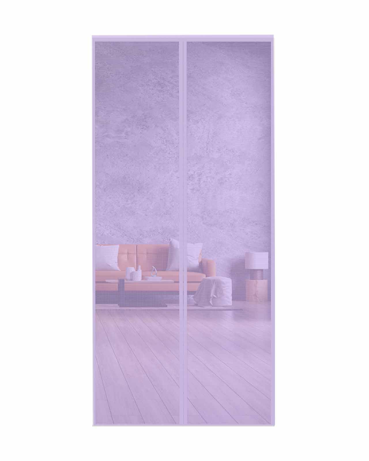 Lavendelviolette, berührungslose Magnet-Fliegengittertür 96,5 x 211 cm für Einzel-, Schiebe- und Haustüren