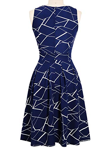 Image of Sureple Women's Retro Sleeveless Swing Casual Work Summer Party Dress with Pockets