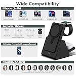 Mag-Safe Charger Wireless Charging Station: 3 in 1 10000mAh Portable Power Bank Compatible for iPhone 16/15/14/13/12 Series and Apple Watch - Magnetic Charging Stand Black - Image 2