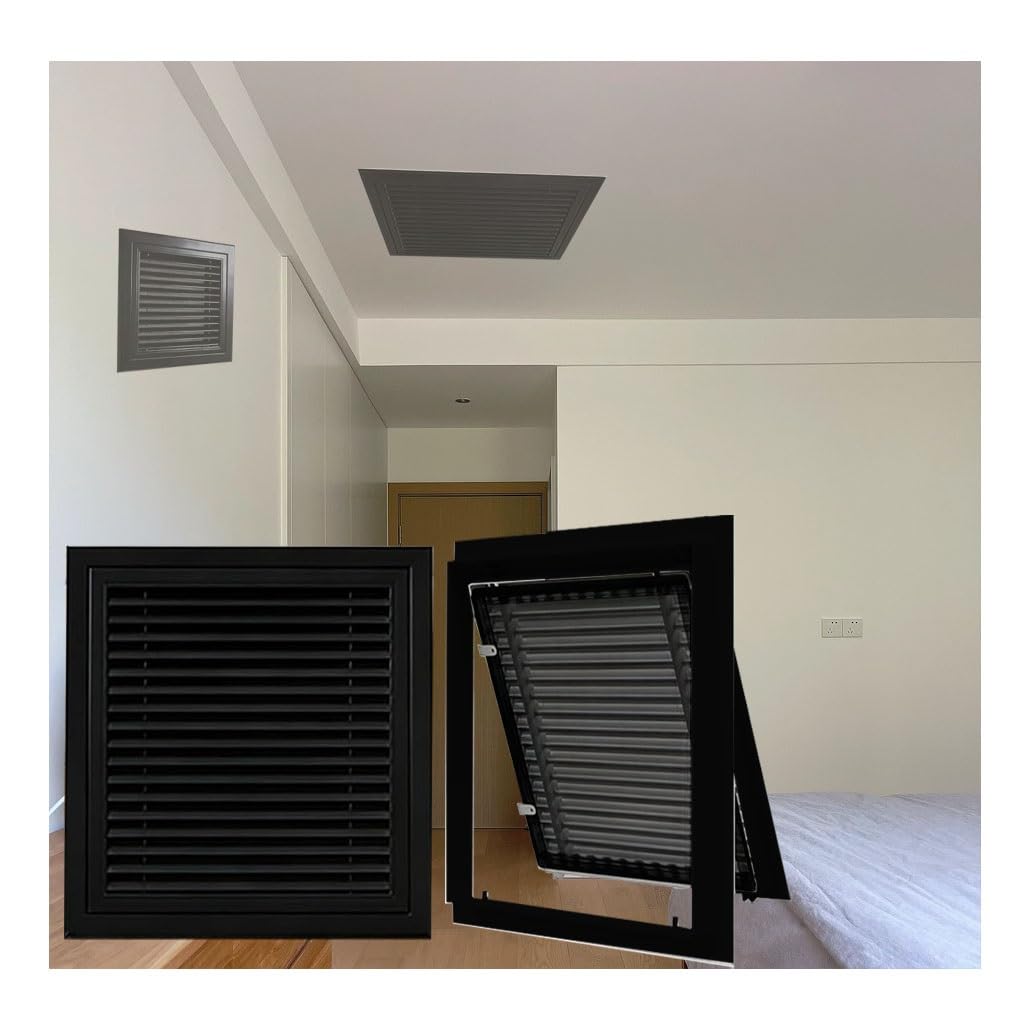 Pokrywa dyszy wentylacyjnej, czarna aluminiowa osłona dyszy powrotnej HVAC 18x32 cala, zdejmowana kratka ścienna/sufitowa, wydajny filtr do odkurzacza