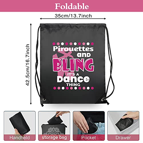 Haizct Pirouettes and Bling Drawstring Backpacks, Drawstring Backpacks, Ballet Dance Bags, Bags for Yoga Dance Rehearsal, Great Gift for Ballet Dancer Actor Actress3