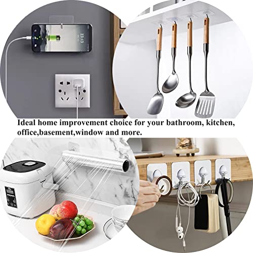 Jinshunfa Adhesive Hooks For Hanging Heavy Duty Wall Hooks Self Adhesive Towel Coat Hooks Waterproof Transparent Hooks For Bathroom Shower Kitchen Keys Door Outdoor Home Improvement Utility Hook 12 Pack thumb #3