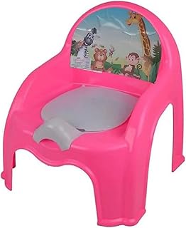 Baby Toddlers Kids Potty Training Urinal Chair Children Toilet Seat Plastic Lid - Baby Potty Chair - Potty Training Toilet Seat - Portable Travel Potty for Toddler - Non Slip Potty with Lid | (Pink)