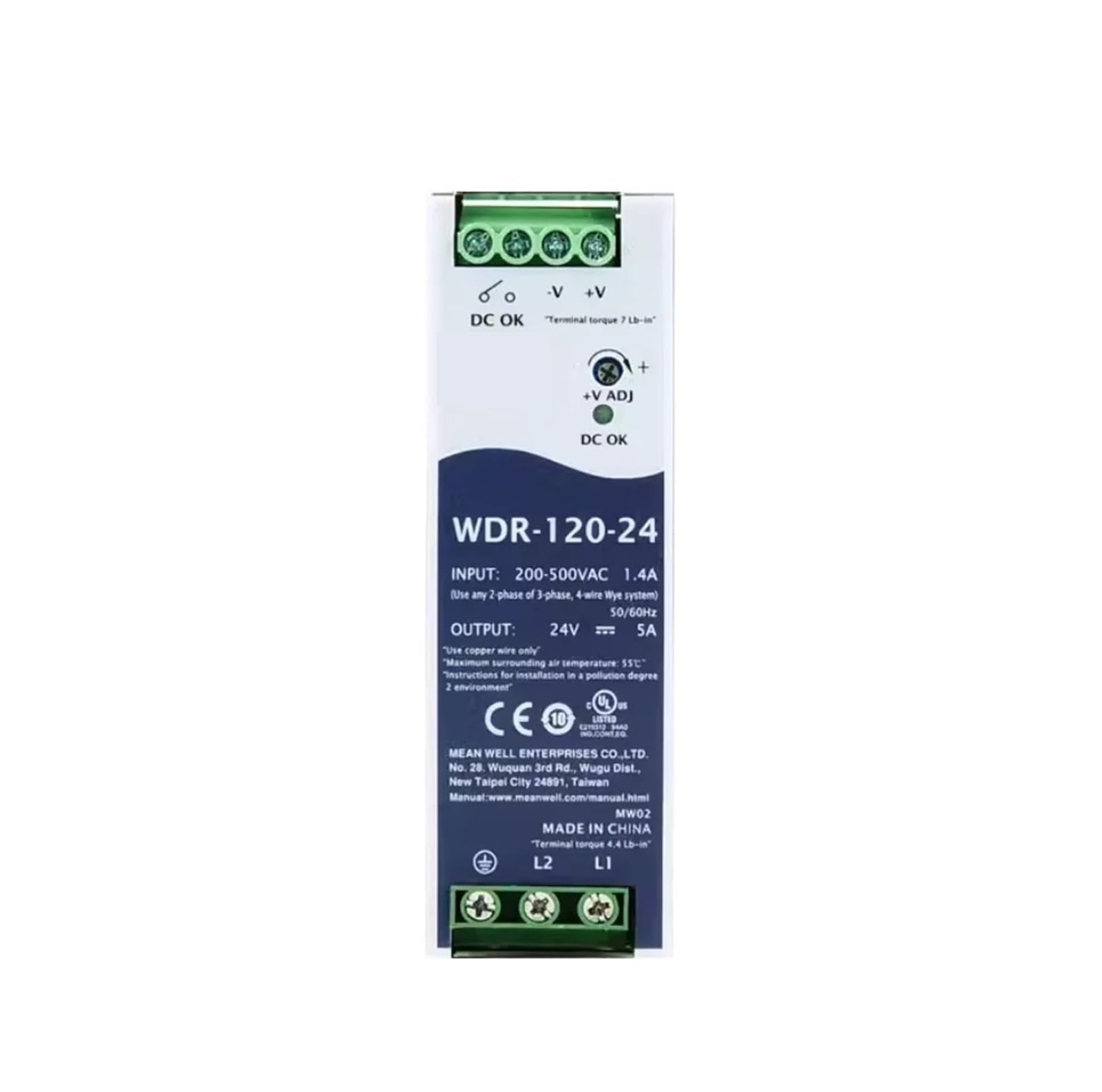 BRODEFUP 120W Single Output Power Supply WDR-120-12V WDR-120-24V WDR-120-48V(WDR-120-48)