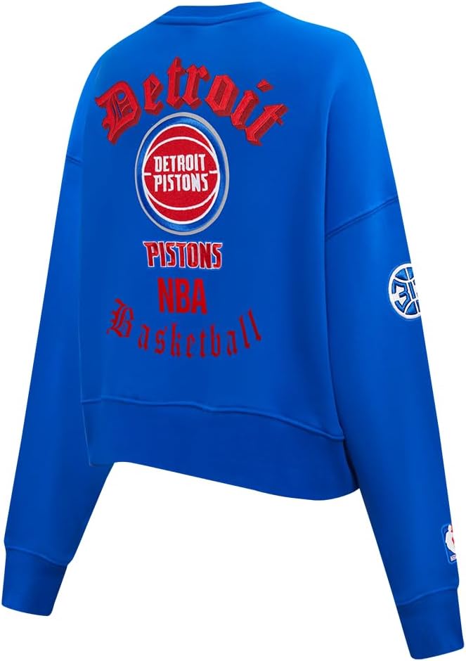 Pro Standard Womens NBA Old English Brushed Back French Terry Crewneck Sweatshirt - Image 4