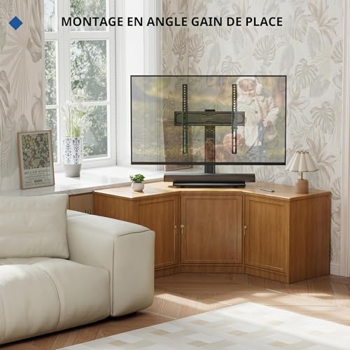 Pied TV universel réglable BONTEC pour remplacer un socle perdu ou instable sans percer