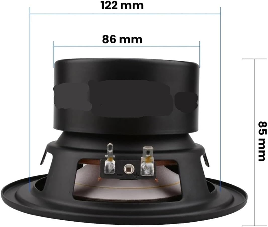 1Pcs 5.25 Inch Subwoofer Speaker 4/8 Ohm Woofer Strong Bass Home Theater for Bookshelf Car Audio DIY(4 ohm)