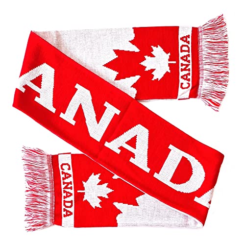 Bufanda de punto de Canadá térmica y suave con diseño de hoja de arce