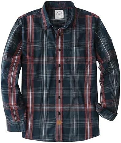 Dubinik® Hemd Herren Langarm Kariert Freizeit Regular Fit | Leicht und Atmungsaktiv, Weich und Bequem, Knopf, Mit Tasche, Bügelfrei, Ganzjährig Tragbar, Lässiger Stil, Pflegeleicht