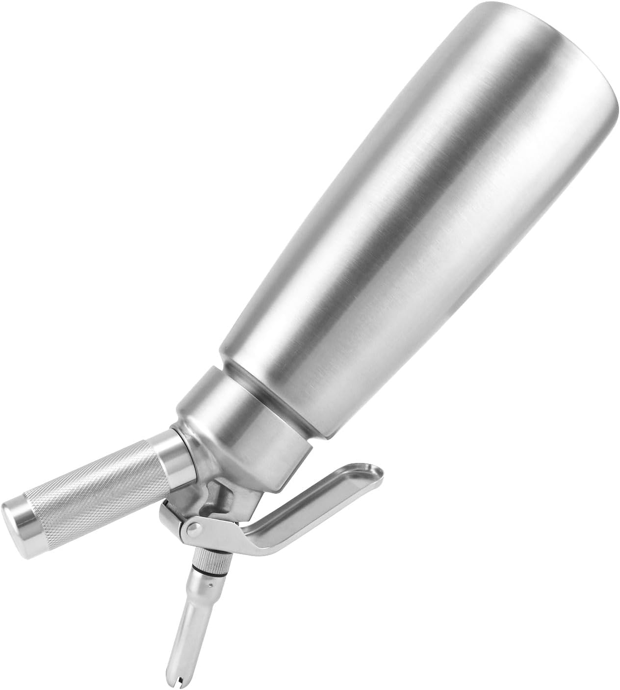 QWORK 500ml/1 Pint Stainless Steel Whipped Cream Dispenser – 18/8 304 Seamless Cream Whipper, with 3 Stainless Steel Decorating Tips (N2O Chargers Not Included)