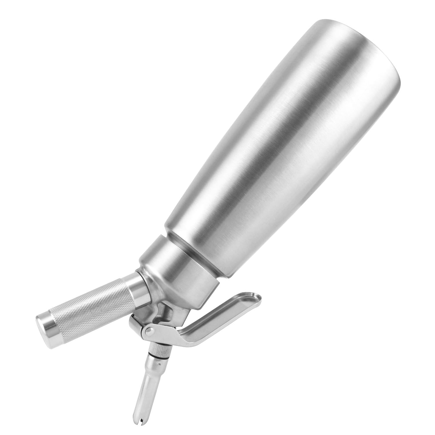 QWORK 304 Stainless Steel Whipped Cream Dispenser - 500ml / 1 PintLeak-Free Canister with 3 Culinary Decorating Nozzles & Brush,